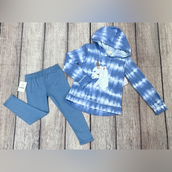 Btween Girls 2-Piece Blue Tie-Dye Hoodie Set - Picture 12 of 12
